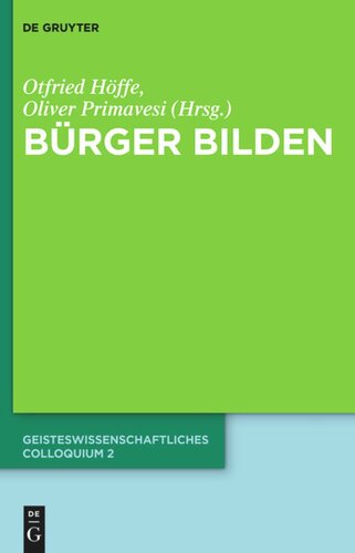 Bürger bilden: Geisteswissenschaftliches Colloquium 2