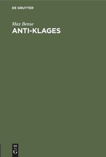 Anti-Klages: Oder von der Würde des Menschen