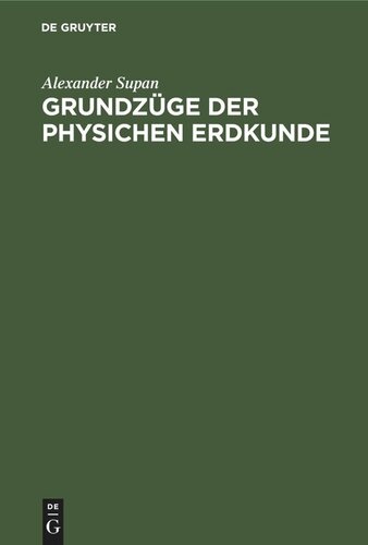 Grundzüge der physichen Erdkunde