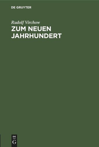 Zum neuen Jahrhundert: Ein alter Bericht über die Gestaltung- der pathologischen Anatomie in Deutschland, wie sie ist und wie sie werden muss