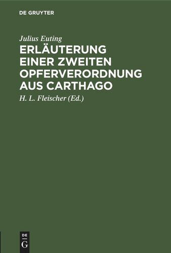 Erläuterung einer zweiten Opferverordnung aus Carthago