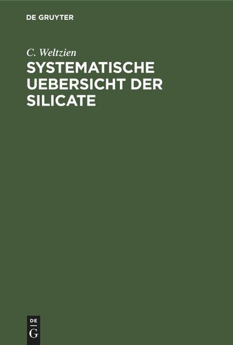 Systematische Uebersicht der Silicate