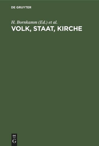 Volk, Staat, Kirche: Ein Lehrgang der Theologischen Fakultät Gießen