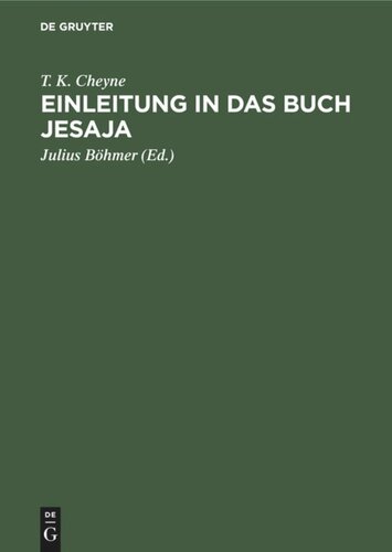 Einleitung in das Buch Jesaja: Deutsche Übersetzung unter durchgängiger Mitwirkung des Verfassers