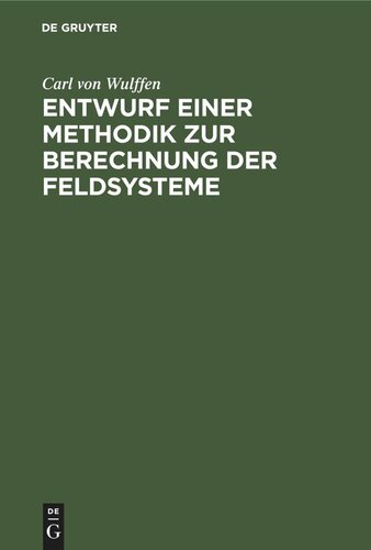 Entwurf einer Methodik zur Berechnung der Feldsysteme