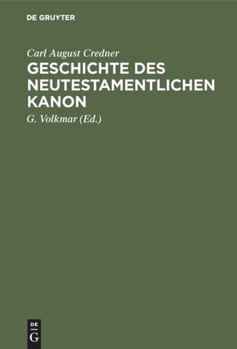 Geschichte des neutestamentlichen Kanon