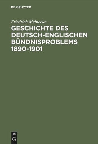 Geschichte des deutsch-englischen Bündnisproblems 1890–1901