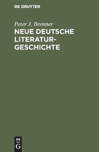 Neue deutsche Literaturgeschichte: Vom 