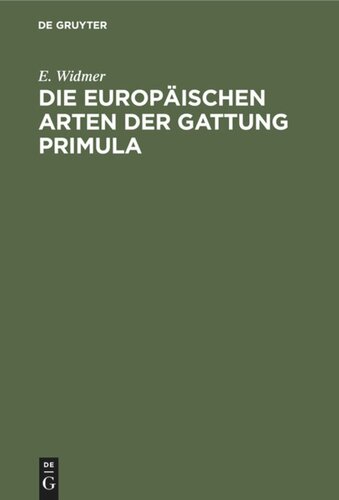 Die europäischen Arten der Gattung Primula