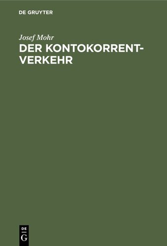 Der Kontokorrentverkehr