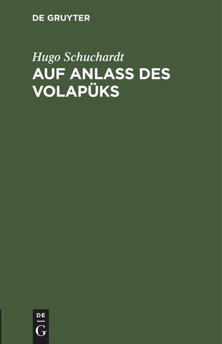 Auf Anlass des Volapüks