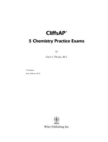 CliffsAP 5 Chemistry Practice Exams