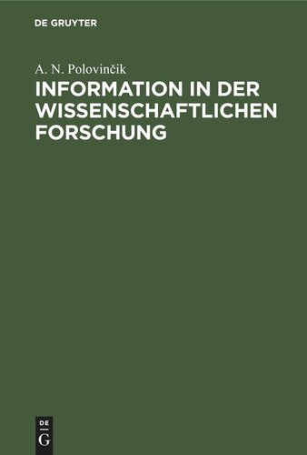 Information in der wissenschaftlichen Forschung