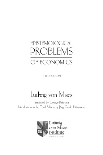 Epistemological Problems of Economics