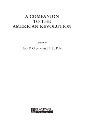 A Companion to the American Revolution