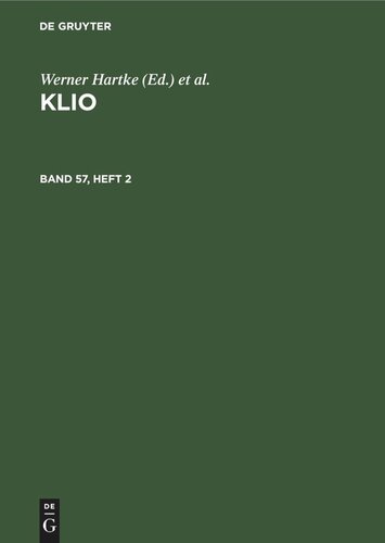 Klio: Band 57, Heft 2