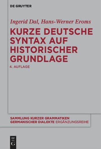 Kurze deutsche Syntax auf historischer Grundlage