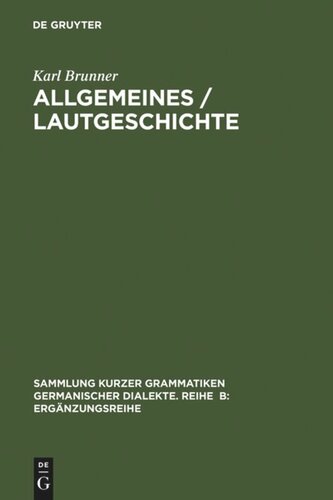 Allgemeines / Lautgeschichte