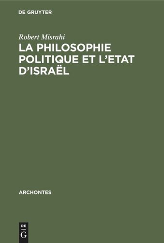 La philosophie politique et l’Etat d’Israël