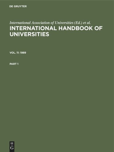 International Handbook of Universities: 1989