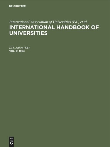 International Handbook of Universities: 1983