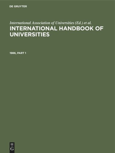 International Handbook of Universities: 1986