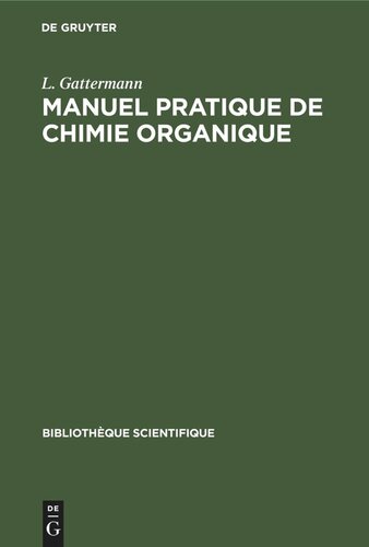 Manuel pratique de chimie organique