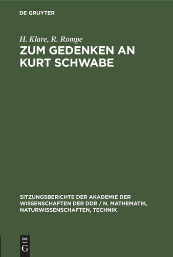 Zum Gedenken an Kurt Schwabe