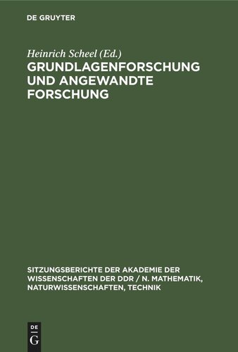 Grundlagenforschung und angewandte Forschung: Dem Wirken Kurt Schwabes gewidmet