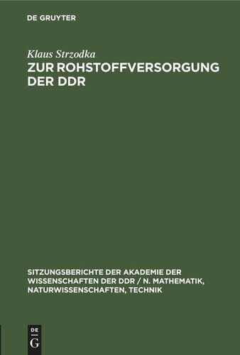 Zur Rohstoffversorgung der DDR