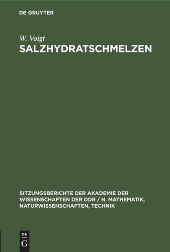 Salzhydratschmelzen