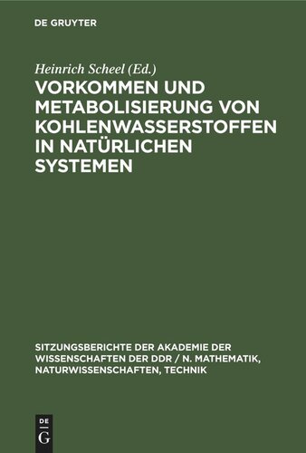 Vorkommen und Metabolisierung von Kohlenwasserstoffen in natürlichen Systemen