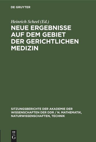 Neue Ergebnisse auf dem Gebiet der gerichtlichen Medizin: Otto Prokop zum 60. Geburtstag