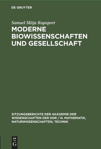 Moderne Biowissenschaften und Gesellschaft