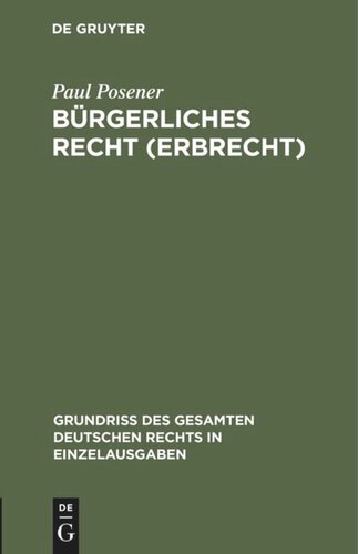 Bürgerliches Recht (Erbrecht)