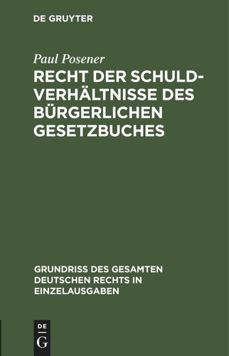 Recht der Schuldverhältnisse des Bürgerlichen Gesetzbuches