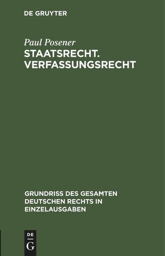 Staatsrecht. Verfassungsrecht