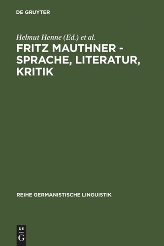 Fritz Mauthner  - Sprache, Literatur, Kritik: Festakt und Symposion zu seinem 150. Geburtstag