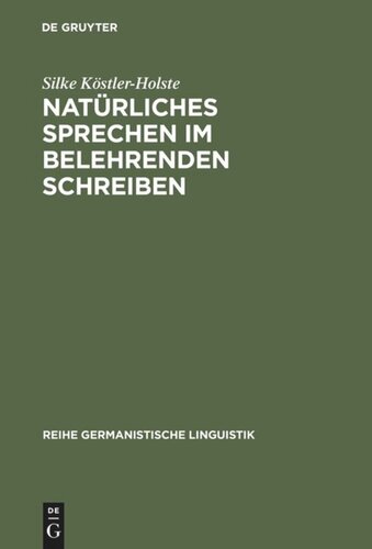 Natürliches Sprechen im belehrenden Schreiben: J. H. Campes »Robinson der Jüngere« (1779/80)