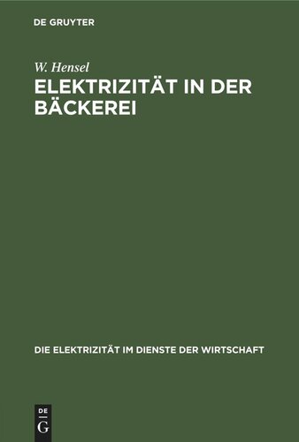 Elektrizität in der Bäckerei