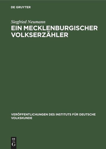 Ein Mecklenburgischer Volkserzähler: Die Geschichten des August Rust