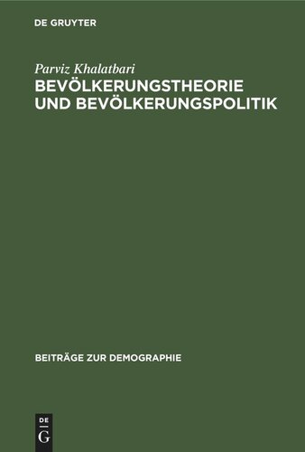 Bevölkerungstheorie und Bevölkerungspolitik