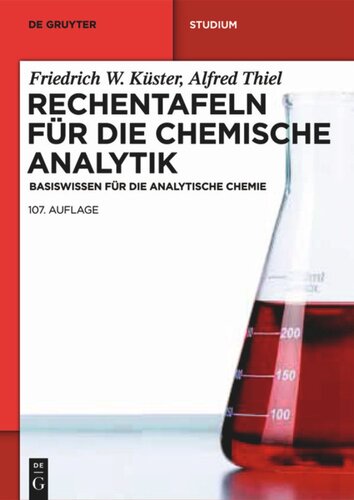 Rechentafeln für die Chemische Analytik: Basiswissen für die Analytische Chemie