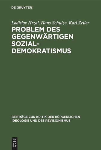 Problem des gegenwärtigen Sozial-Demokratismus