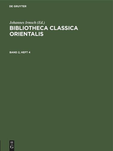 Bibliotheca Classica Orientalis: Band 2, Heft 4