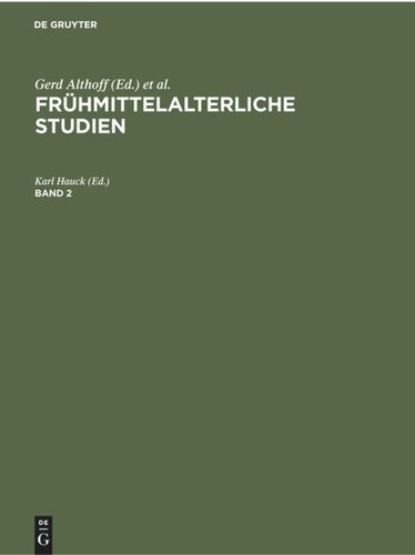 Frühmittelalterliche Studien: Band 2 1969