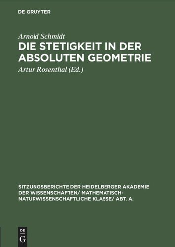 Die Stetigkeit in der absoluten Geometrie