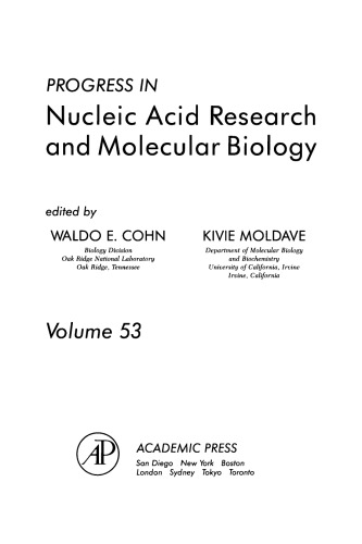 Progress in Nucleic Acid Research and Molecular Biology, Vol. 53