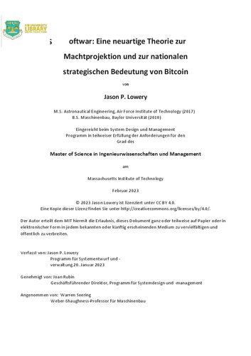 Softwar: Eine neuartige Theorie zur Machtprojektion und zur nationalen strategischen Bedeutung von Bitcoin