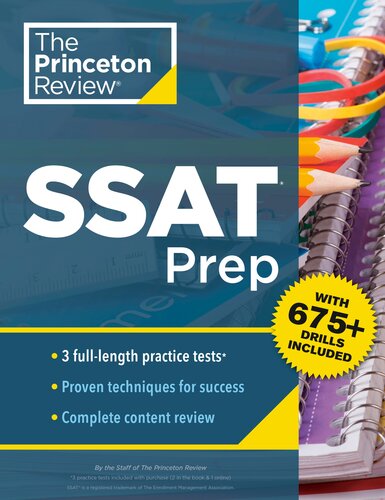 Princeton Review SSAT Prep: 3 Practice Tests + Review & Techniques + Drills (2024)